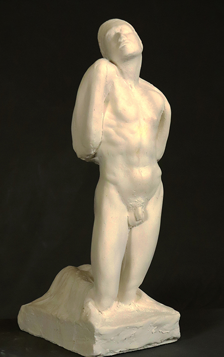 Man On knees with Head on Shoulder - cast Marble